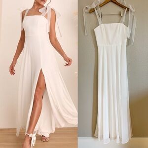 NWOT Radiant Romance White Tie-Strap Maxi Dress